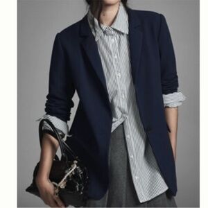 Anthropologie Maeve Navy Women's Tailored Blazer